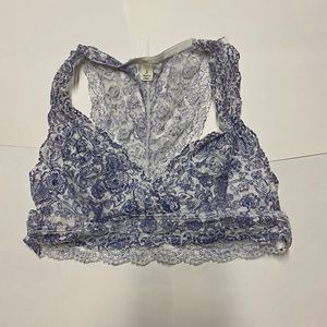 Francesca’s Blue and White Patterned Bralette